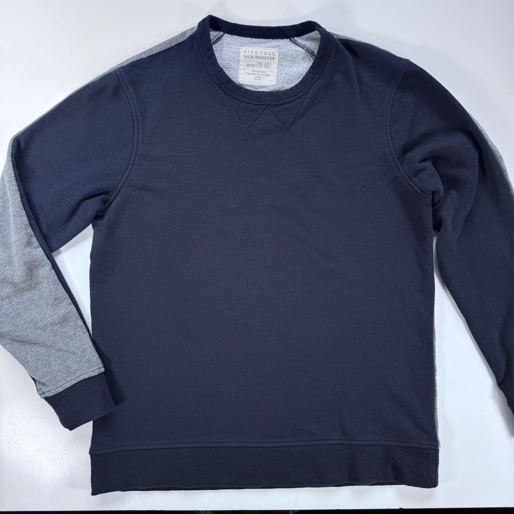 FIVE FOUR x Nick Wooster Boyer Crewneck Sweatshirt Mens Medium (38-40) Blue Gray